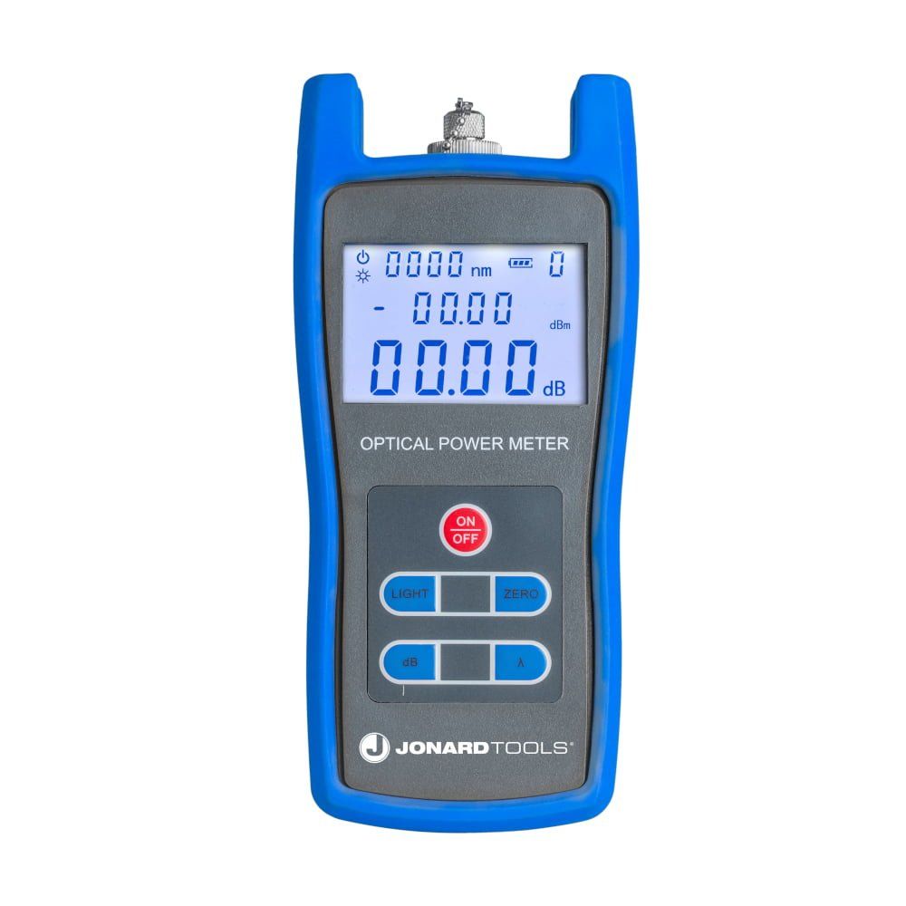 Fiber optic power meter measures a wide wavelengths from 800-1650 nm